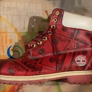 Timberland Custom money print pattern boots for men